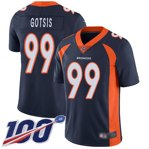 Men Denver Broncos #99 Adam Gotsis Navy Blue Alternate Vapor Untouchable Limited Player 100th Season Football NFL Jersey